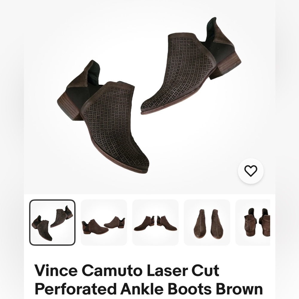 Vince Camuto Dark Brown Men's Laser Cut Boots